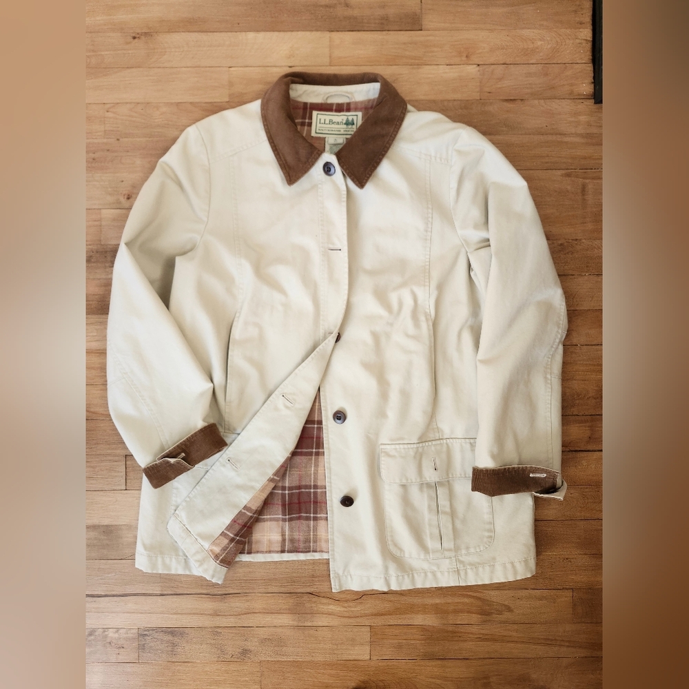 L.L. Bean Cream Barn Jacket - Picture 3 of 5